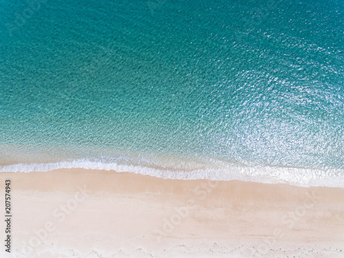 Aerial view of beautiful sandy beach