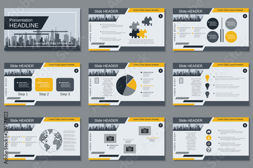 Professional business presentation, slide show vector design template