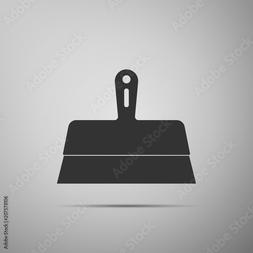 Putty knife icon isolated on grey background. Spatula repair tool. Spackling or paint instruments. Flat design. Vector Illustration