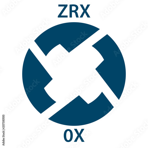 ZRX Coin cryptocurrency blockchain icon. Virtual electronic, internet money or cryptocoin symbol, logo