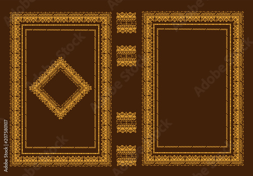 Vector classic book covers. Decorative vintage frame or frame for printing on book covers. Standard size. You can change the color with a few mouse clicks