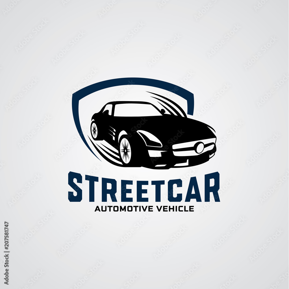 Street Car Emblem Logo Design Template