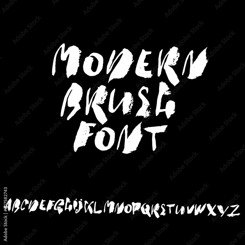 Grunge distress font. Modern dry brush ink letters. Handwritten alphabet. Vector illustration. Grunge distress font. Modern dry brush ink letters. Handwritten alphabet. Vector illustration.