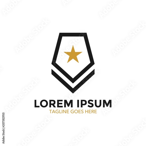 unique military logo vector illustration design. icon