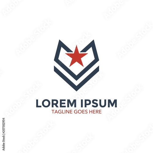 unique military logo vector illustration design. icon