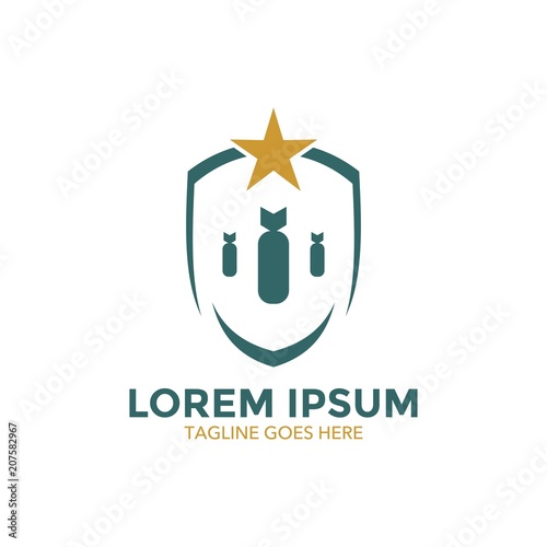 unique military logo vector illustration design. icon