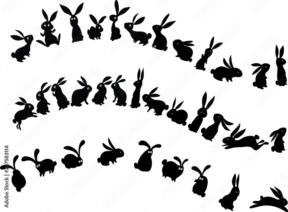 rabbit border design background