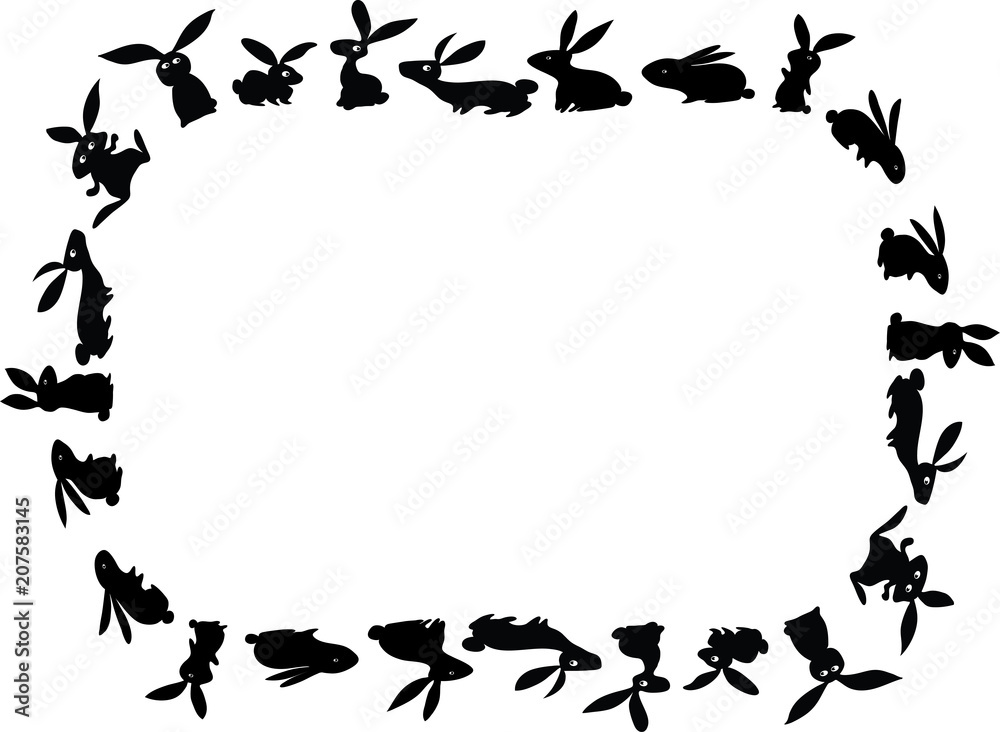 rabbit border design background Stock Vector | Adobe Stock