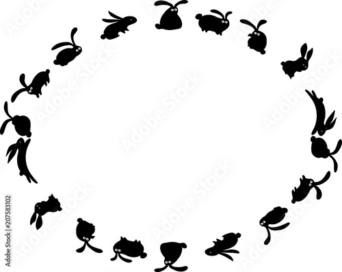 rabbit border design background