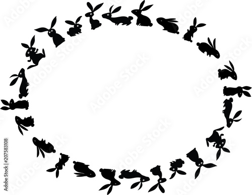 rabbit border design background