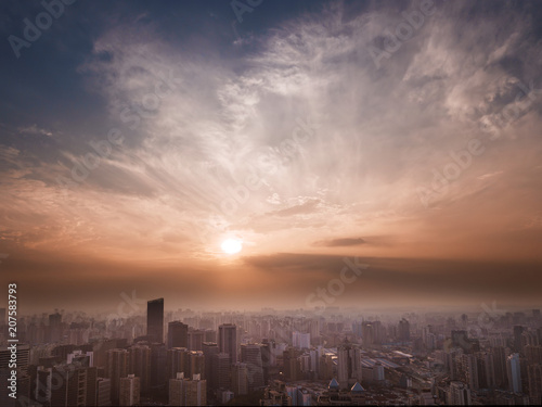 Shanghai city view in the sunset background. © photofang