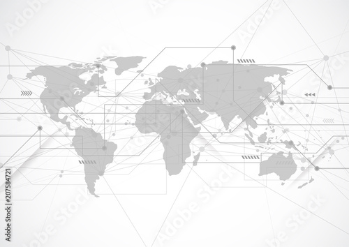 Global network business connection. World map point and line composition concept of global business. Vector Illustration