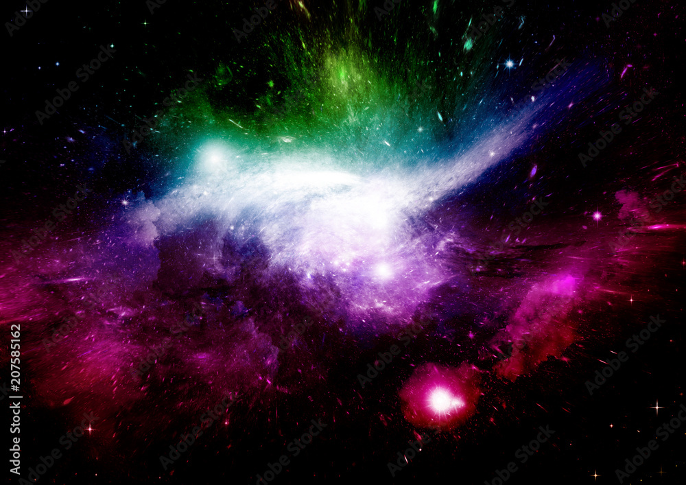 Obraz premium Stars, dust and gas nebula in a far galaxy