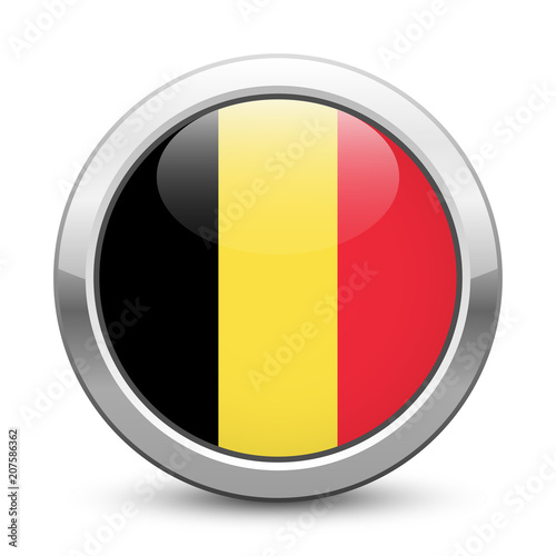 Belgium - shiny metallic button with national flag. Belgian symbol isolated on white background. Vector EPS10 Free Download Belgium - shiny metallic button with national flag. Belgian symbol isolated on white background. Vector EPS10 - GFXLoad