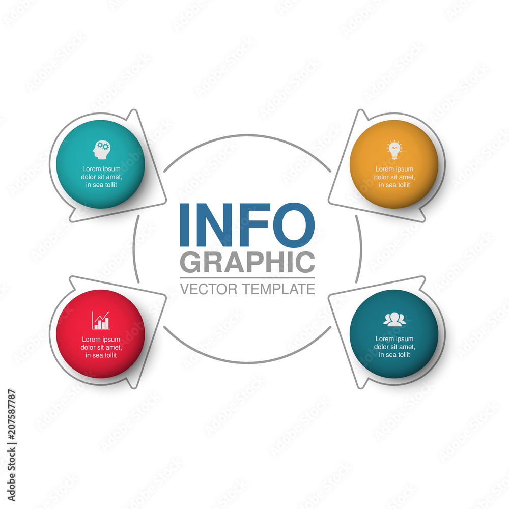 Vector infographic template for diagram, graph, presentation, chart, business concept with 4 options. Vector infographic template for diagram, graph, presentation, chart, business concept with 4 options.