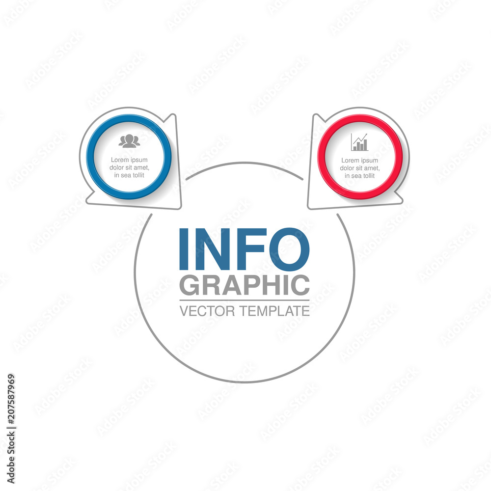 Fototapeta premium Vector infographic template for diagram, graph, presentation, chart, business concept with 2 options.