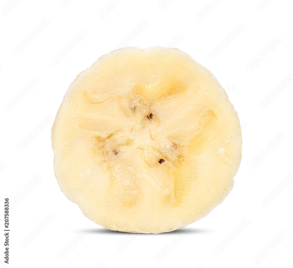 Slice banana isolated on white with clipping path Slice banana isolated on white with clipping path