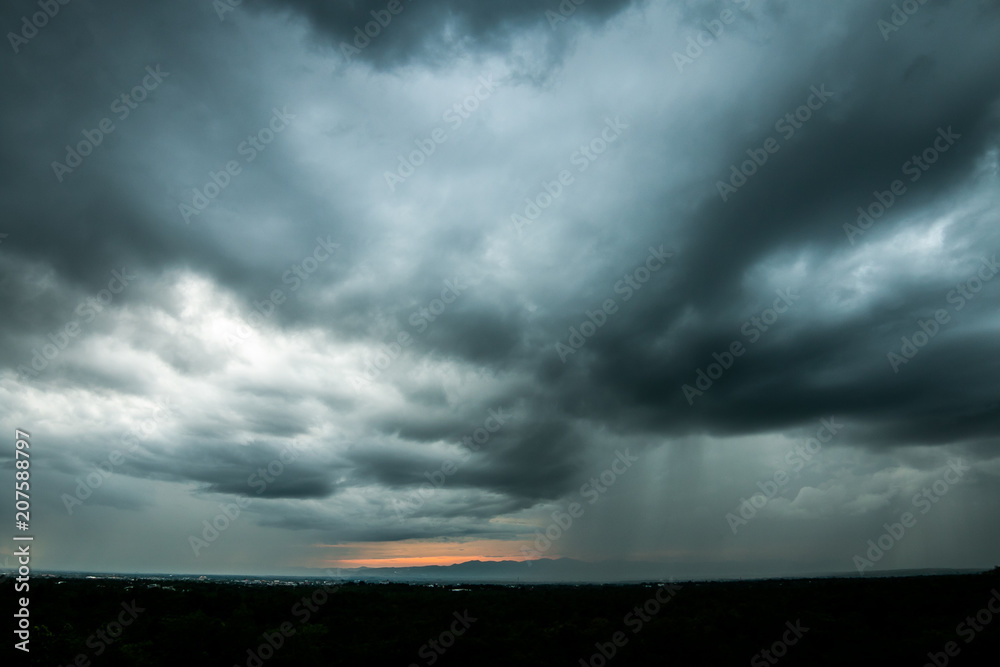 Storm clouds with the rain