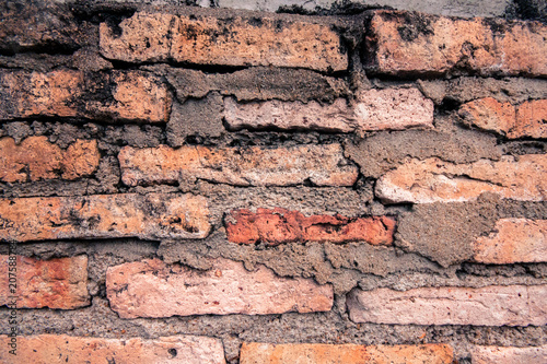 Texture of old orange brick wall