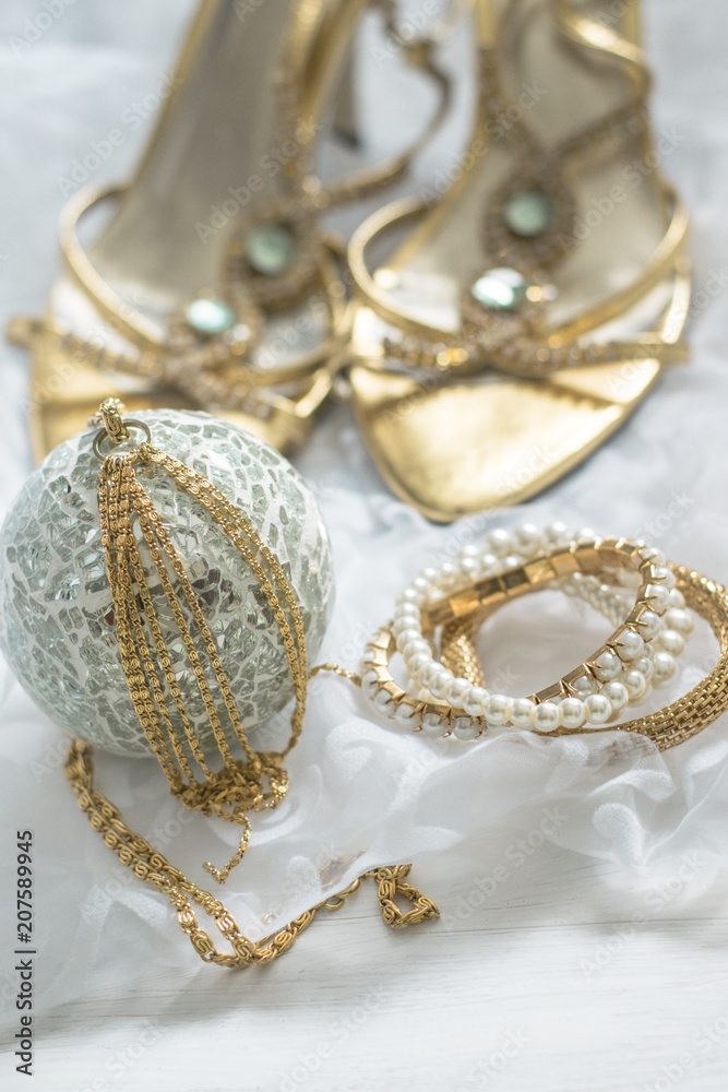 wedding gold and silver jewelry, Stock Photo Adobe Stock