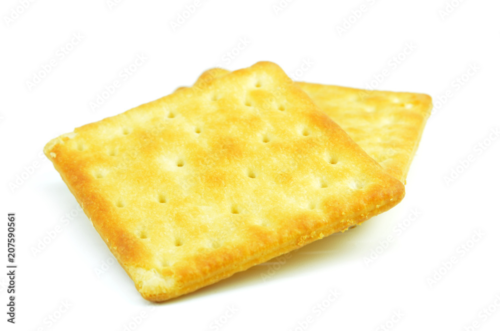 Fresh crackers biscuit isolated Fresh crackers biscuit isolated