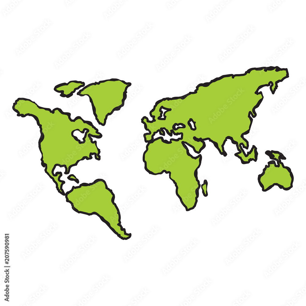 World map globe line hand sketch doodle illustration. Vector. World map globe line hand sketch doodle illustration. Vector.