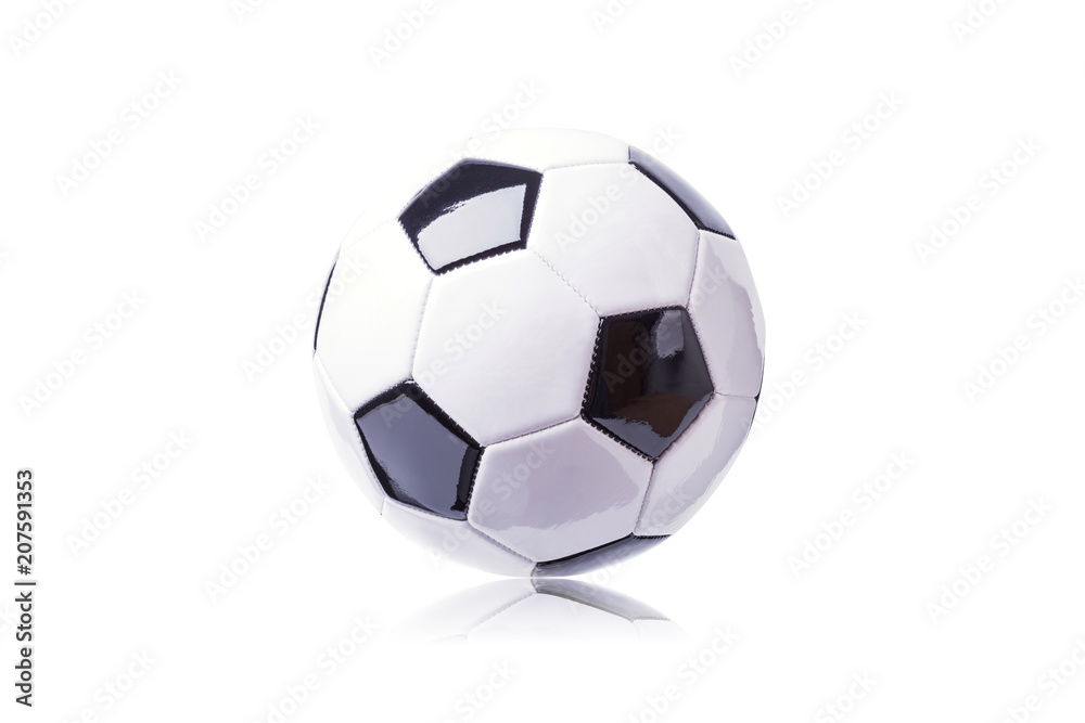 Isolated image of a leather soccer ball. Isolated image of a leather soccer ball.