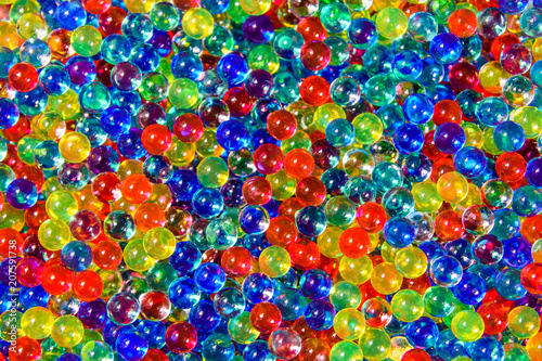 Texture of multicolored hydrogel balls for the background