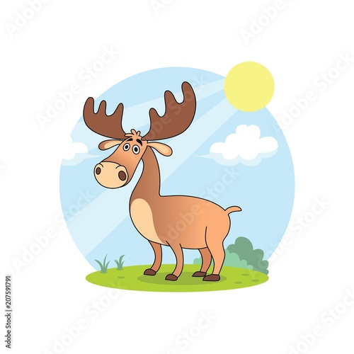 Dekoracja na wymiar  the-deer-cartoons-are-relaxing-in-the-summer