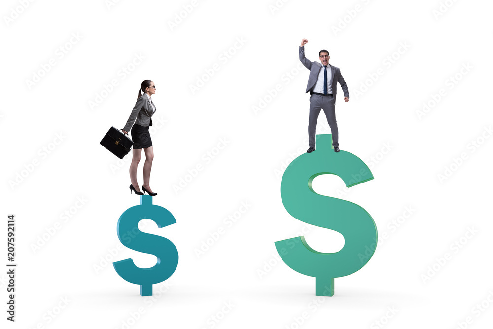 Concept of inequal pay and gender gap between man woman Concept of inequal pay and gender gap between man woman