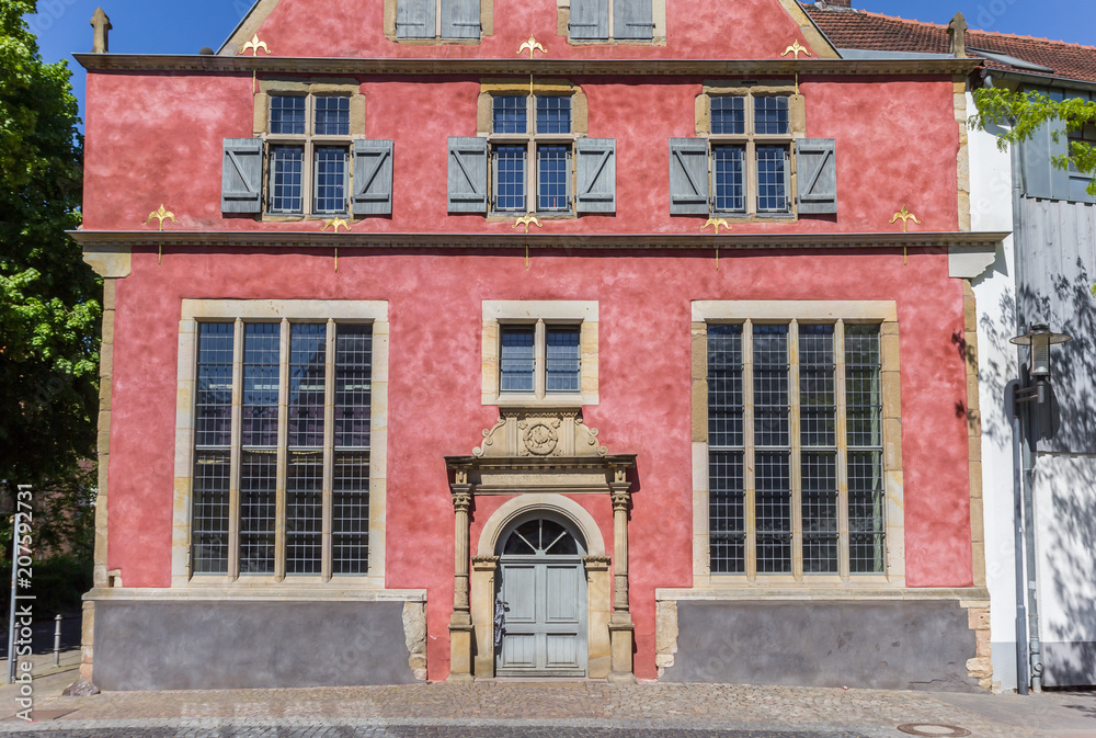Front of the historic Fruhherrenhaus building in Herford, Germany