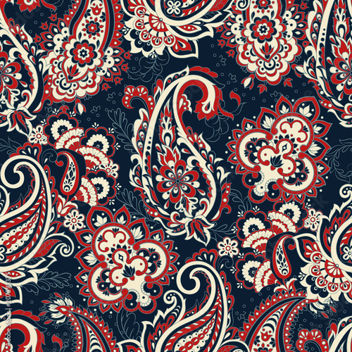 Obraz na płótnie paisley seamless Vector pattern. batik style background