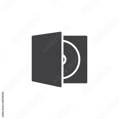 Compact disc case vector icon. filled flat sign for mobile concept and web design. CD solid icon. Symbol, logo illustration. Pixel perfect vector graphics