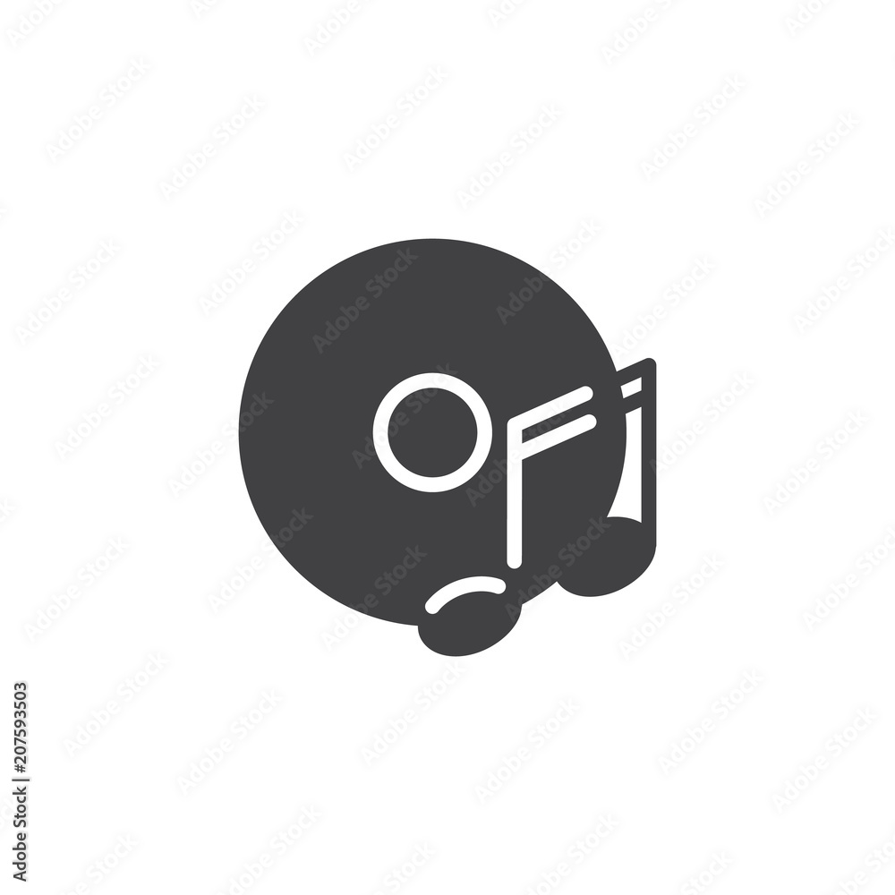 Disc and music note vector icon. filled flat sign for mobile concept and web design. cd music simple solid icon. Symbol, logo illustration. Pixel perfect vector graphics Disc and music note vector icon. filled flat sign for mobile concept and web design. cd music simple solid icon. Symbol, logo illustration. Pixel perfect vector graphics