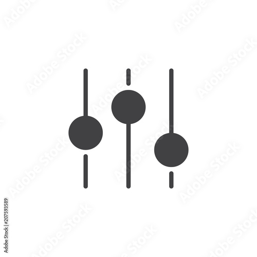 Equalizer vector icon. filled flat sign for mobile concept and web design. adjustment music simple solid icon. Settings slider symbol, logo illustration. Pixel perfect vector graphics