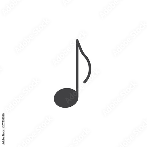 Quaver music note vector icon. filled flat sign for mobile concept and web design. Melody simple solid icon. Symbol, logo illustration. Pixel perfect vector graphics