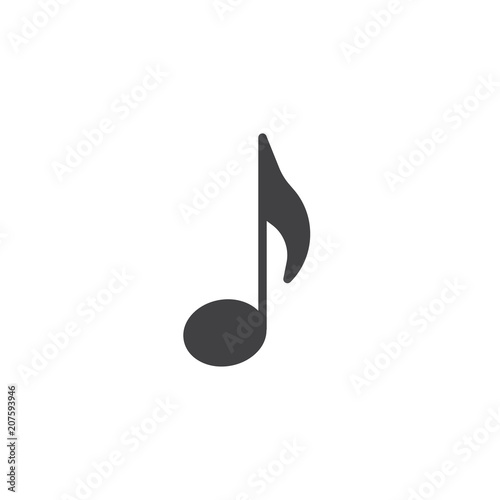 Musical note vector icon. filled flat sign for mobile concept and web design. Melody simple solid icon. Symbol, logo illustration. Pixel perfect vector graphics