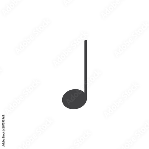 Half music note vector icon. filled flat sign for mobile concept and web design. Melody simple solid icon. Symbol, logo illustration. Pixel perfect vector graphics