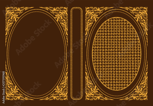 Vector classic book covers. Decorative vintage cover or frame for books. It is drawn by the standard size. You can change the color to any