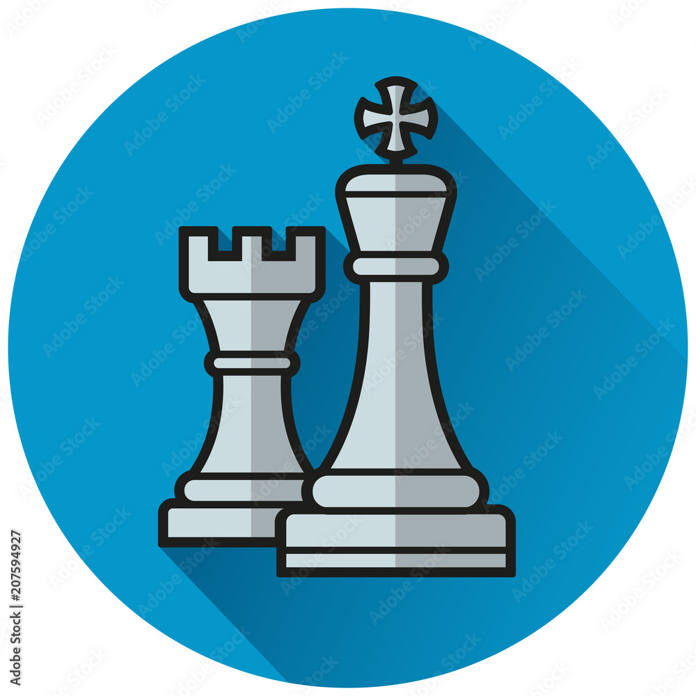 chess circle flat blue icon chess circle flat blue icon