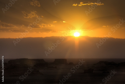 Sunset at the Dasht-e Lut desert near Kerman  Iran.