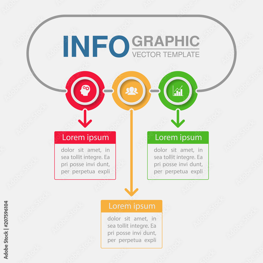Vector infographic template for diagram, graph, presentation, chart, business concept with 3 options.