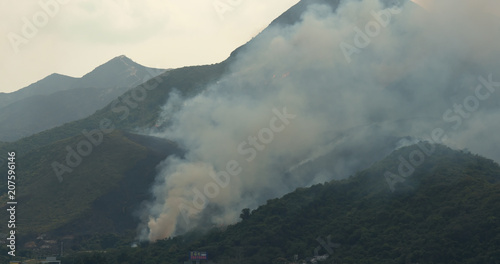 Serious of Fire accident on mountain with helicopter rescue