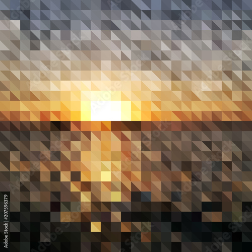 Abstract geometric background - sunrise
