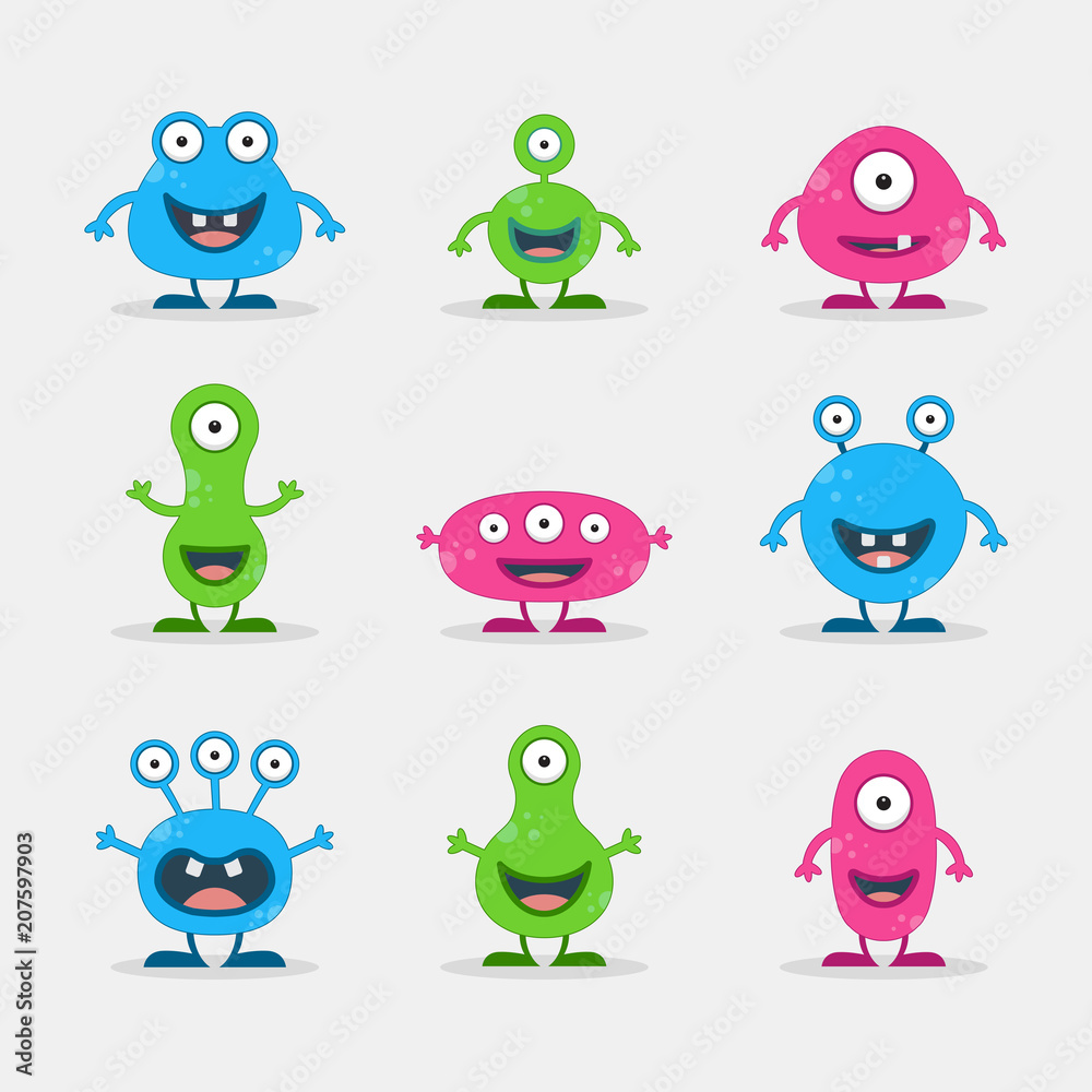 Obraz premium Cool, fun, cute Creature / alien - vector illustration 
