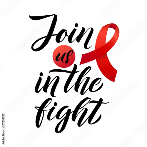 Blood Cancer Awareness Label. Vector Tamplate with Red Ribbon - Symbol of Cancer Fight