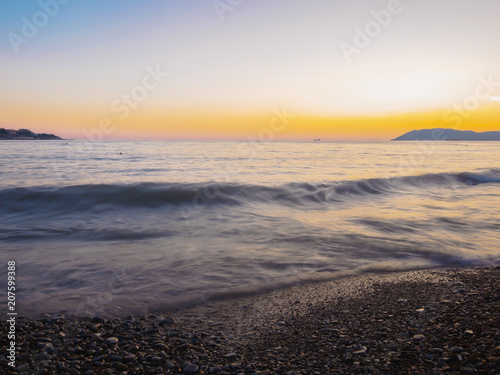 sunset and tide