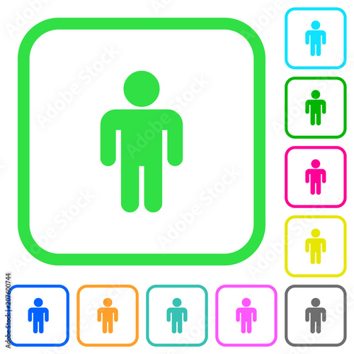 Male sign vivid colored flat icons