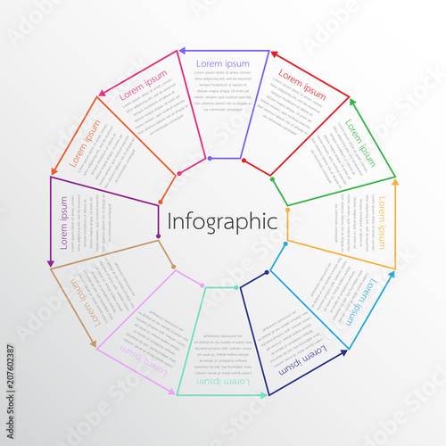 Vector infographic templates used for detailed reports. All 12 topics. photo