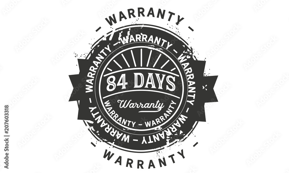 84 days warranty icon vintage rubber stamp guarantee